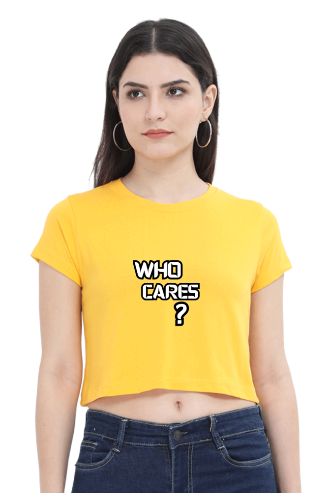Who Cares Printed Crop Tops For Women