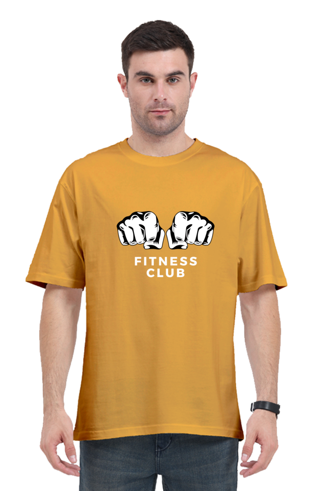 Fitness Club Graphic Printed  Classic Oversized T-shirt for Men [240gsm]