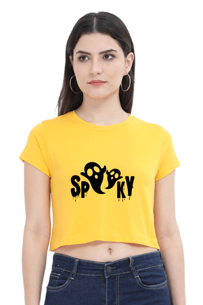 Spooky Printed Crop Top For Women