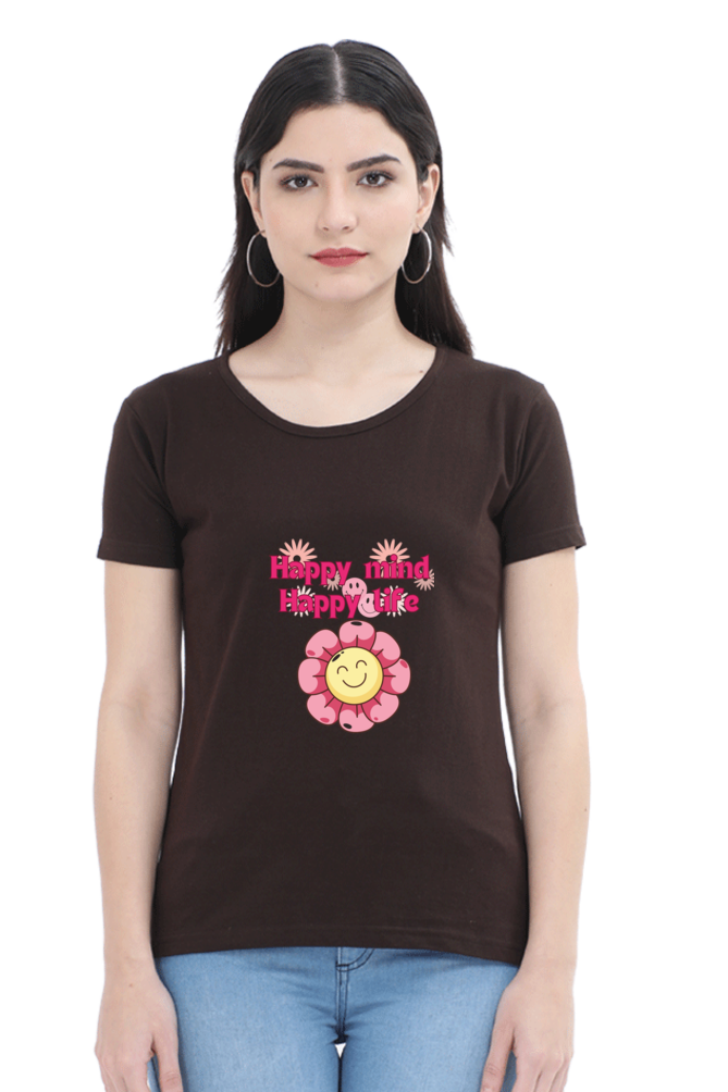 Happy Mind Printed T-shirt for Women