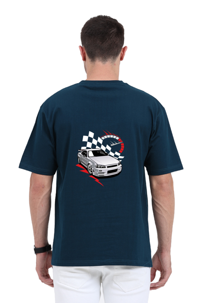 Speed Car Graphic Printed Classic Oversized T-shirt for Men [240gsm]