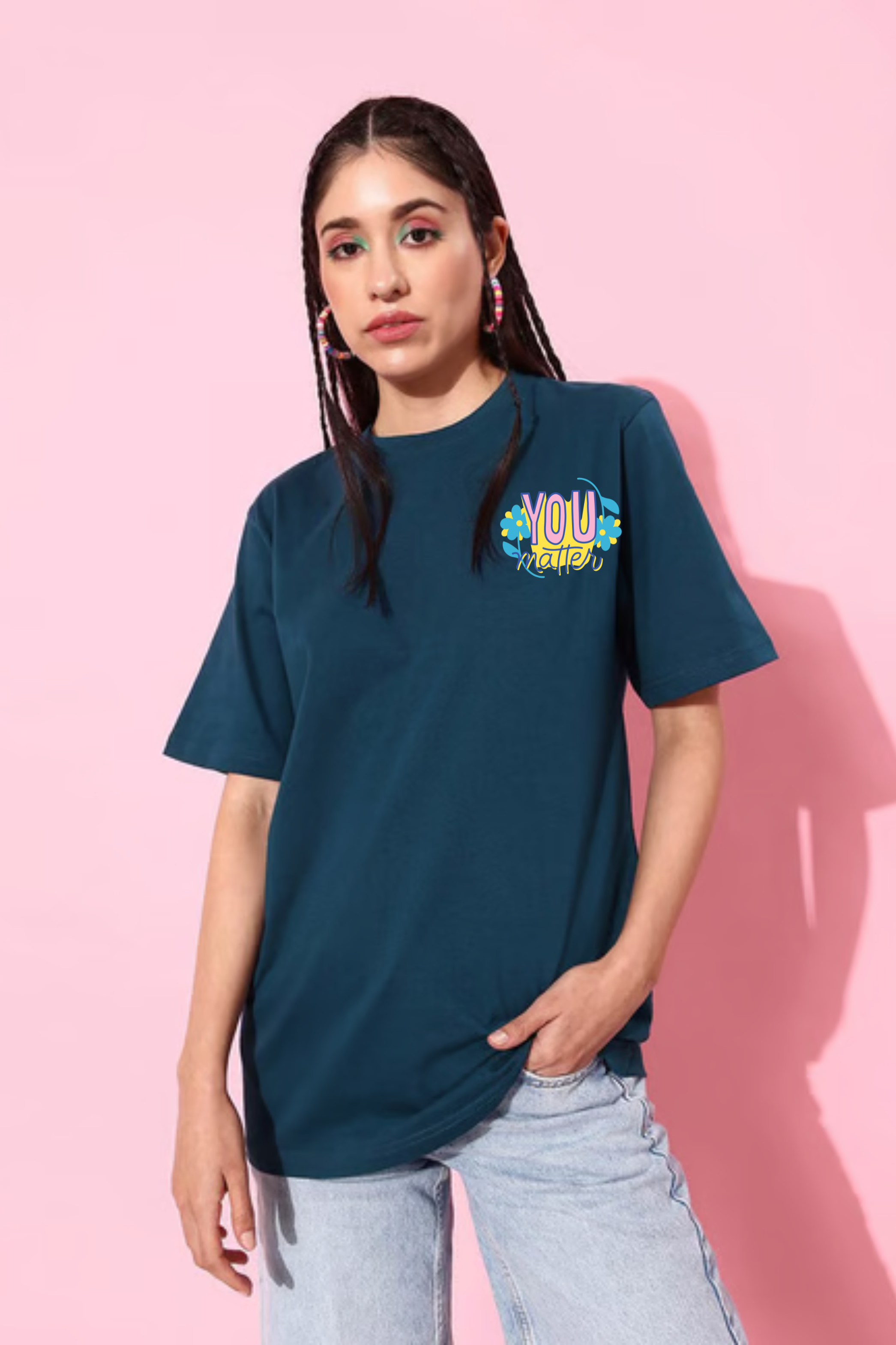 You Matter Graphic Printed Classic Oversized T-shirt For Women [240GSM]