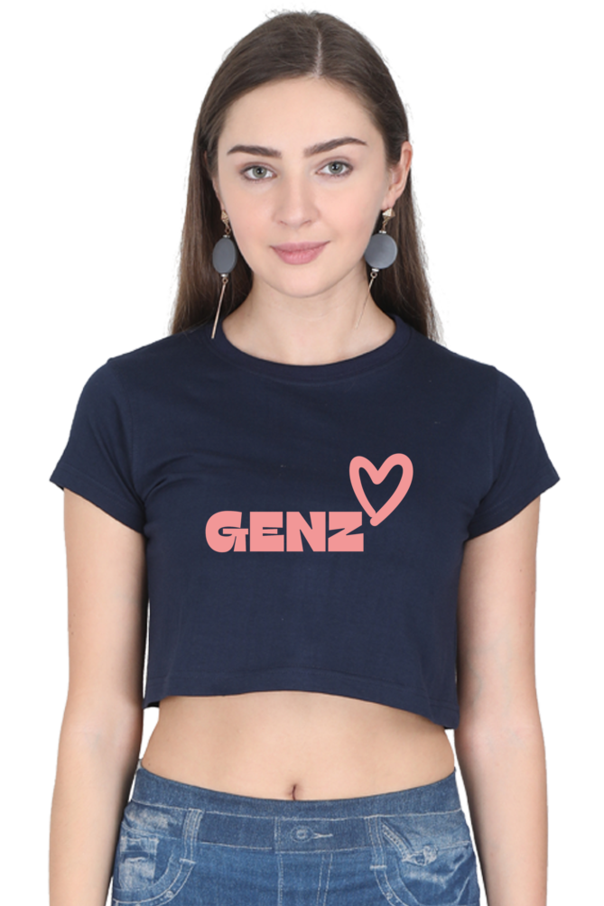 Genz Graphic Printed Crop Top For Women