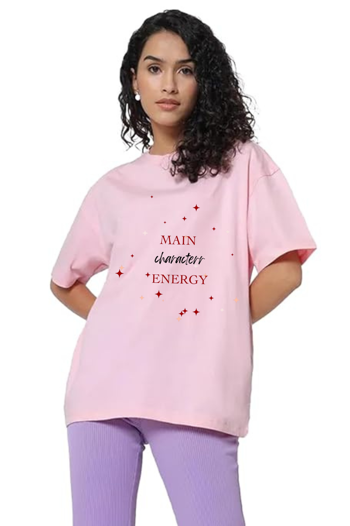 Main Character Energy Graphic Printed Classic Oversized T-shirt For Women [240GSM]