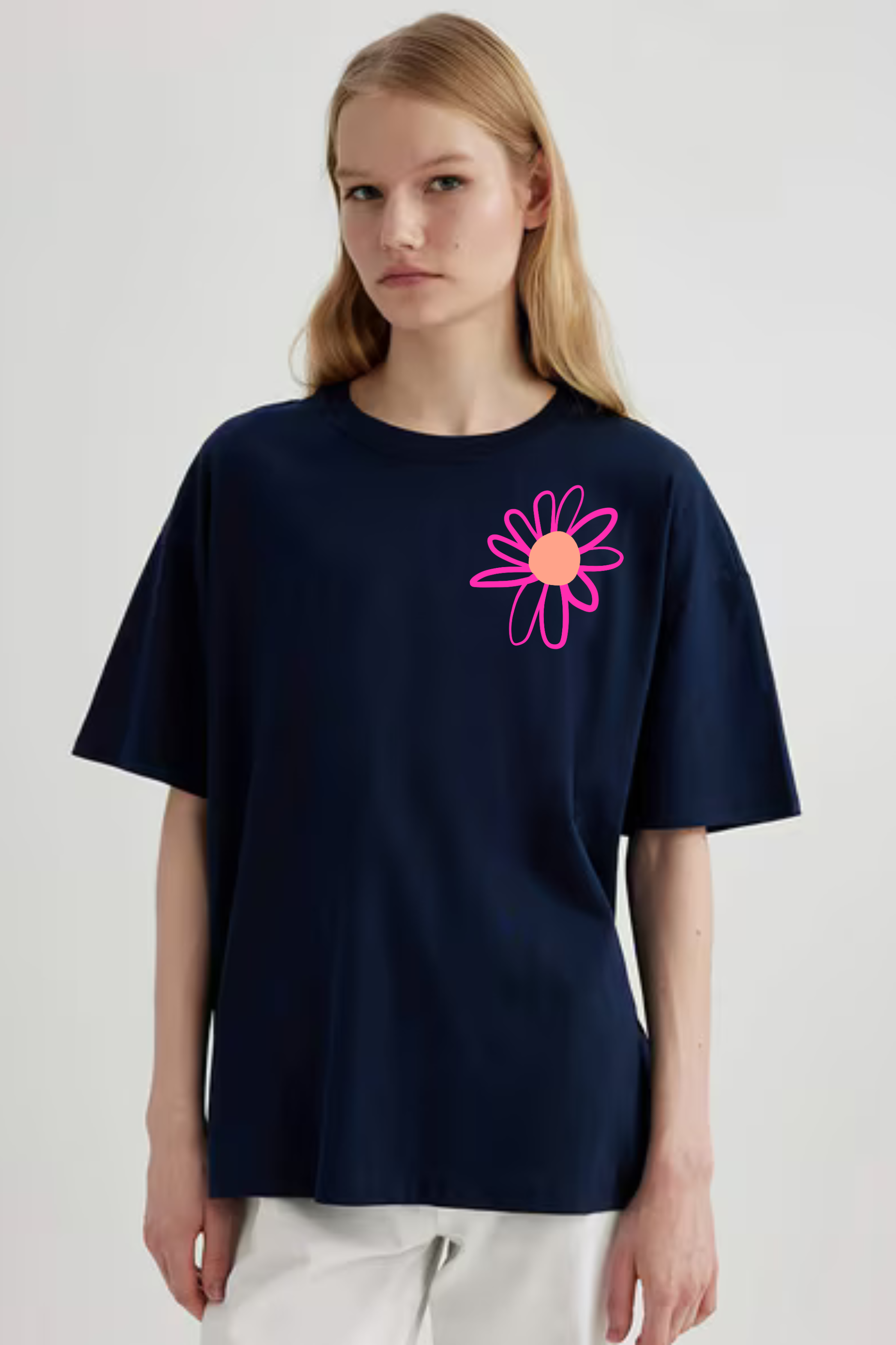 Never Give Up Graphic Front And Back Printed Classic Oversized T-shirt for Women [240GSM]