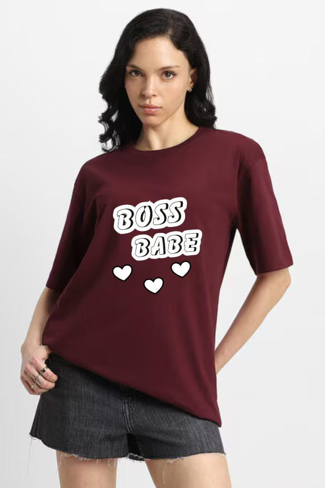 Boss Babe Classic Oversized T-shirt for Women [240 GSM]
