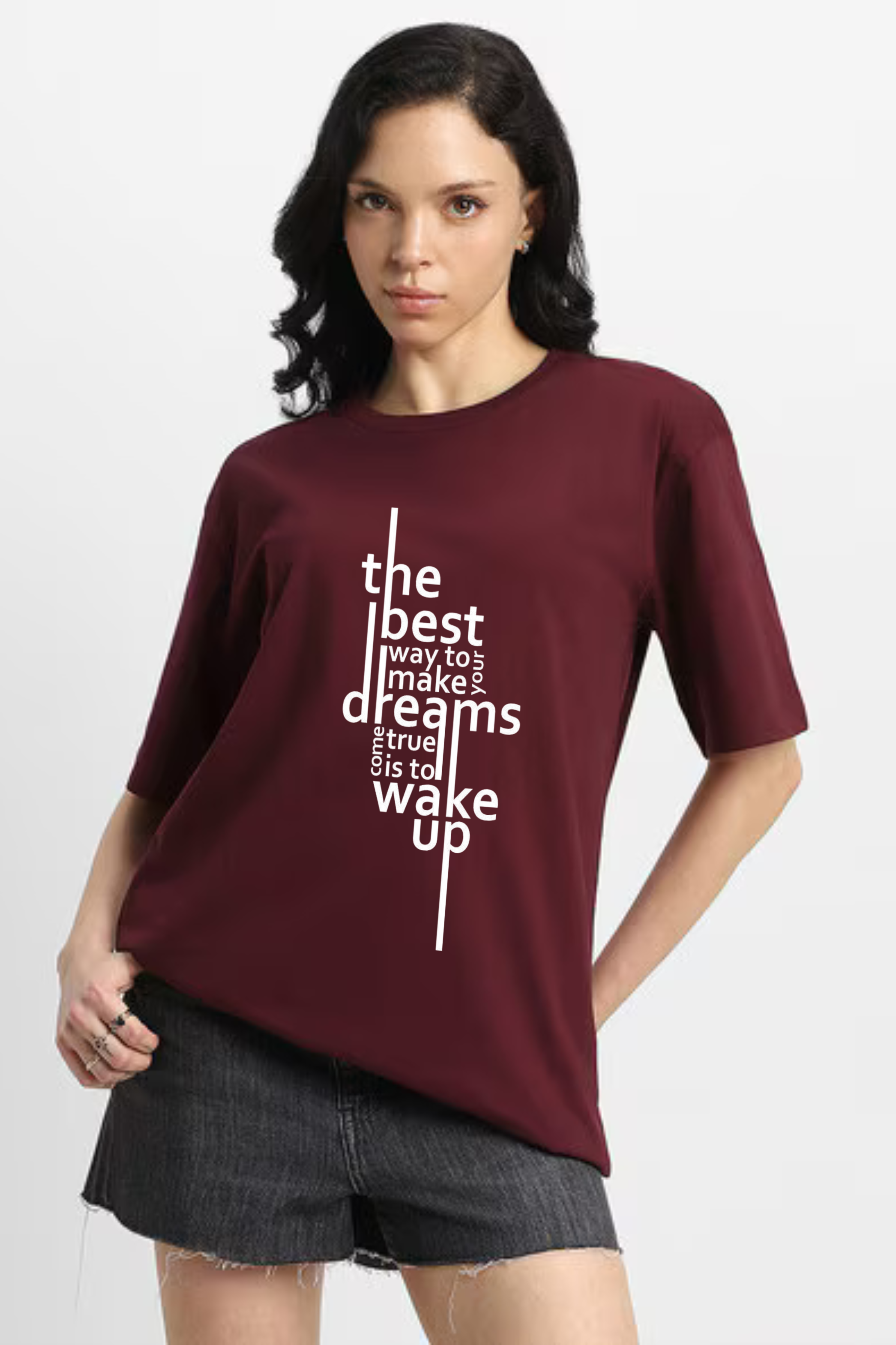 Dream Graphic Printed Classic Oversized T-shirt For Women [240GSM]