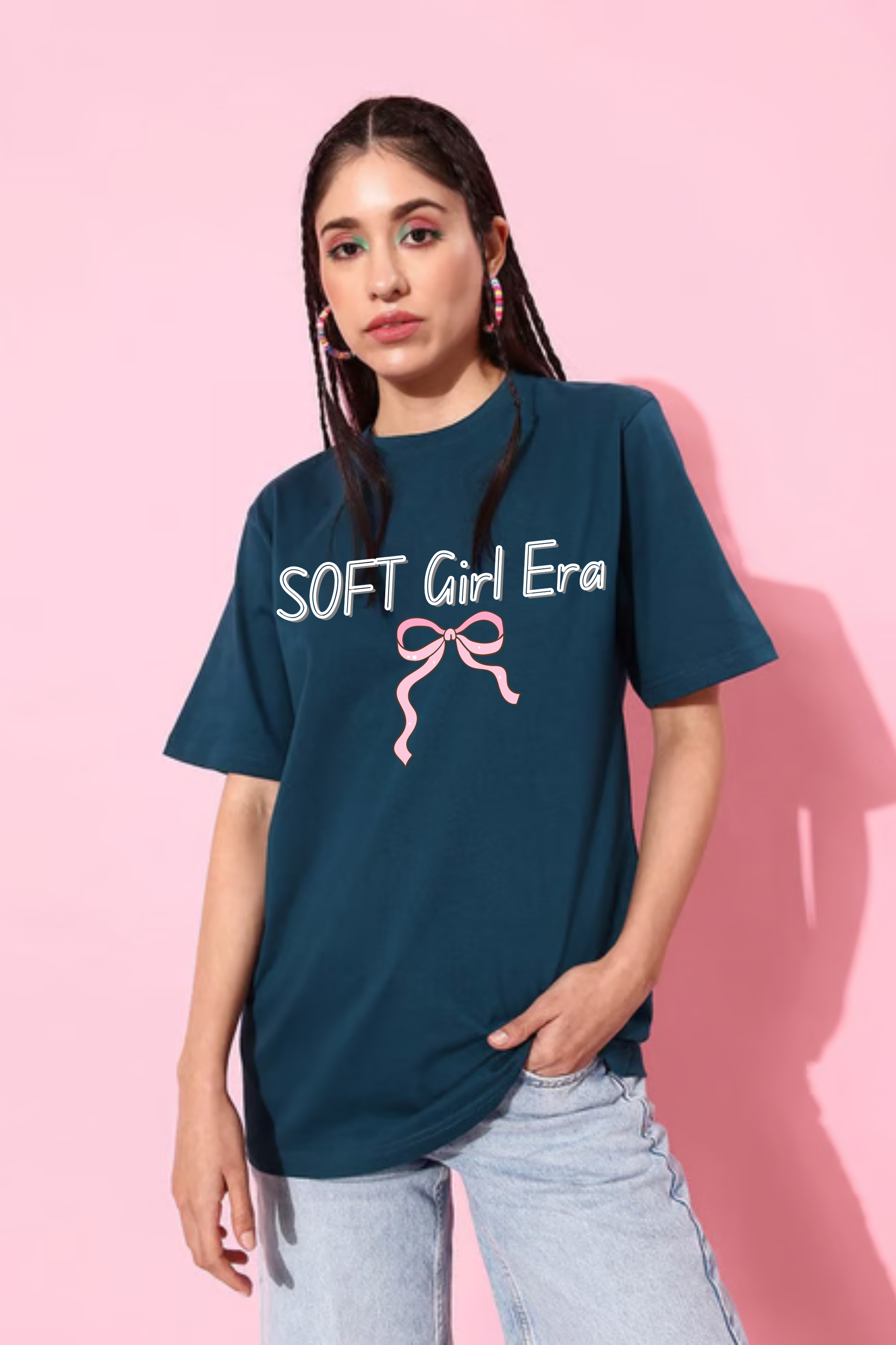 Soft Girl Era Graphic Printed Classic Oversized T-shirt For Women [240GSM]