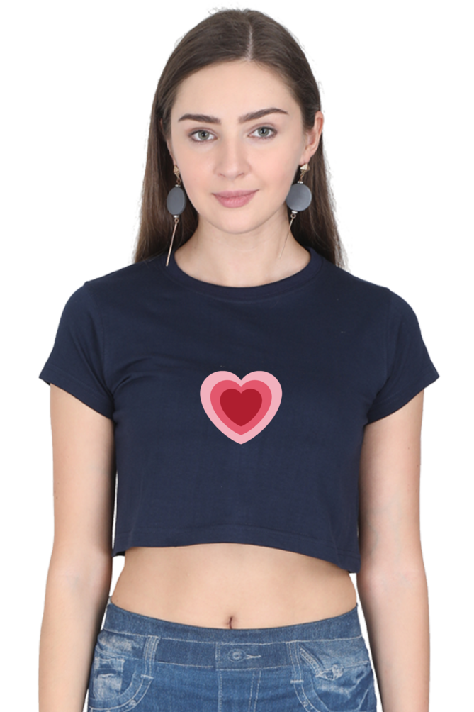 Heart Printed Crop Tops For Women