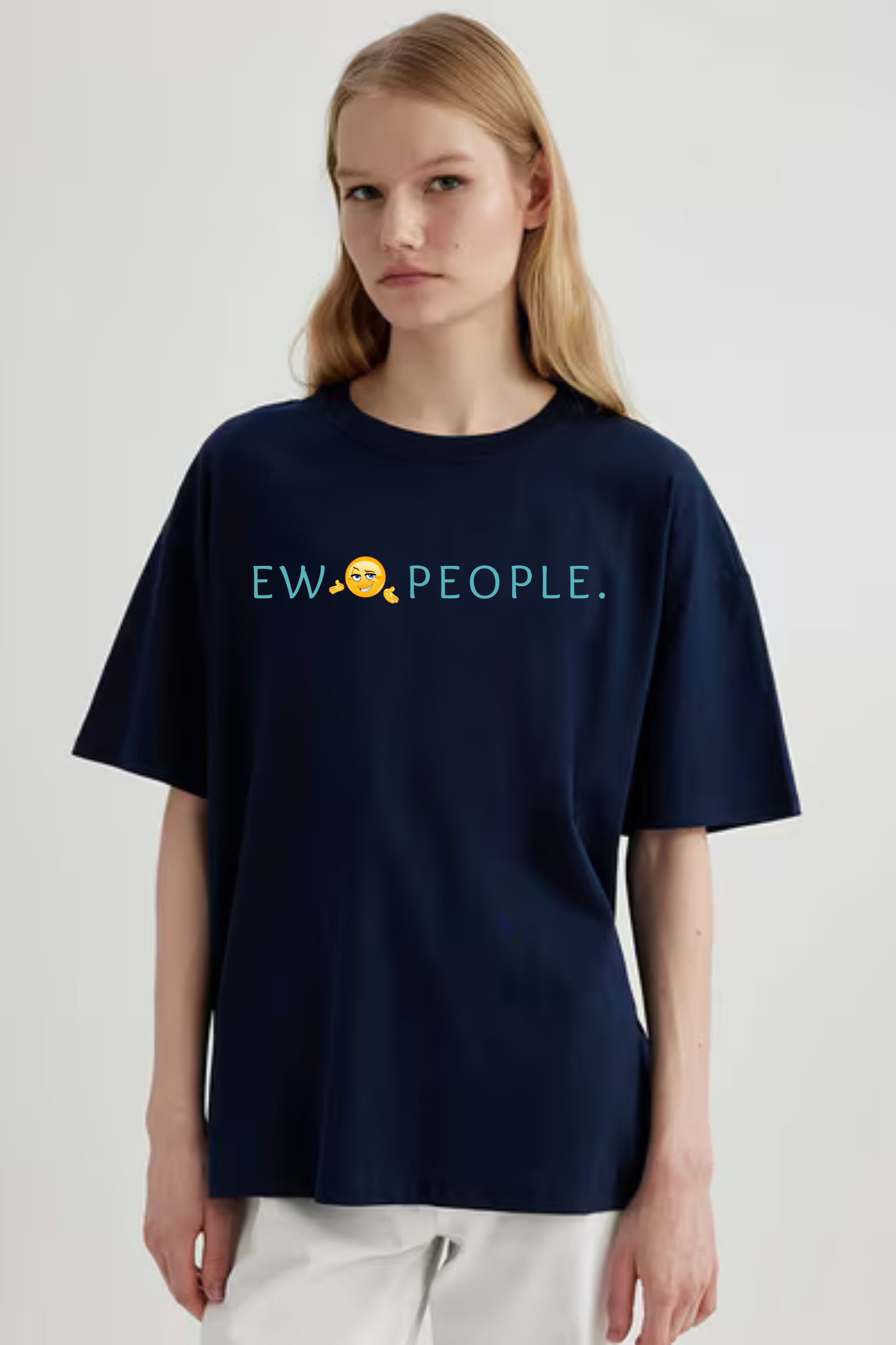 Ew People Graphic Printed Classic Oversized T-shirt For Women 240GSM]