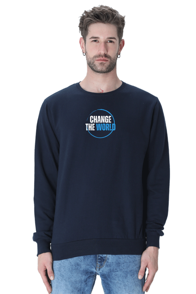 Change The World Graphic Printed Sweatshirt For Men [Light Weighted 300 GSM ]