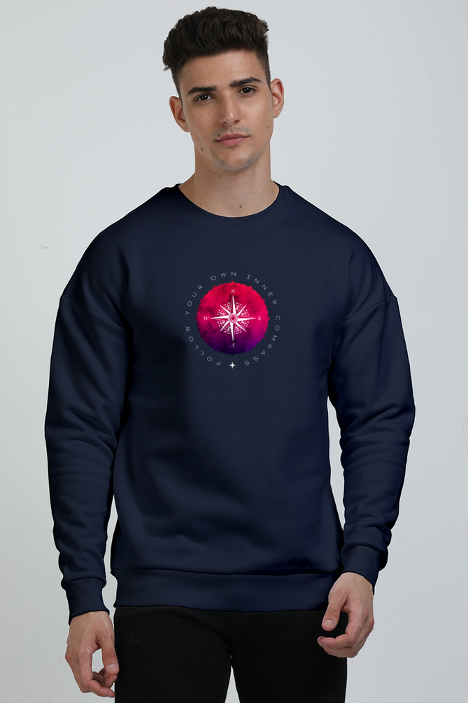 Inner Peace Graphic Printed Oversized Sweatshirts For Men [ Heavyweight 400 GSM ]