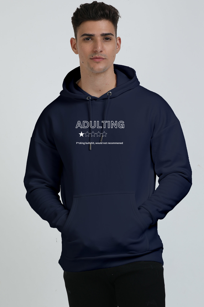 Adulting Oversized Graphic Printed Hoodie For Men [Heavyweight 400 GSM ]