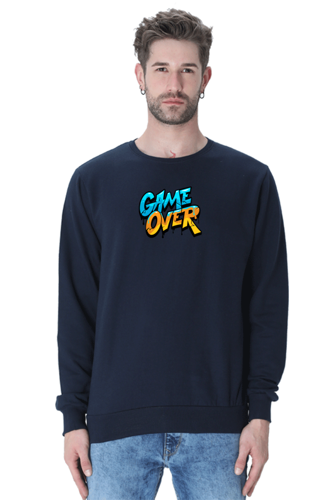 Game Over Graphic Printed Sweatshirt For Men [Light Weighted 300 GSM ]