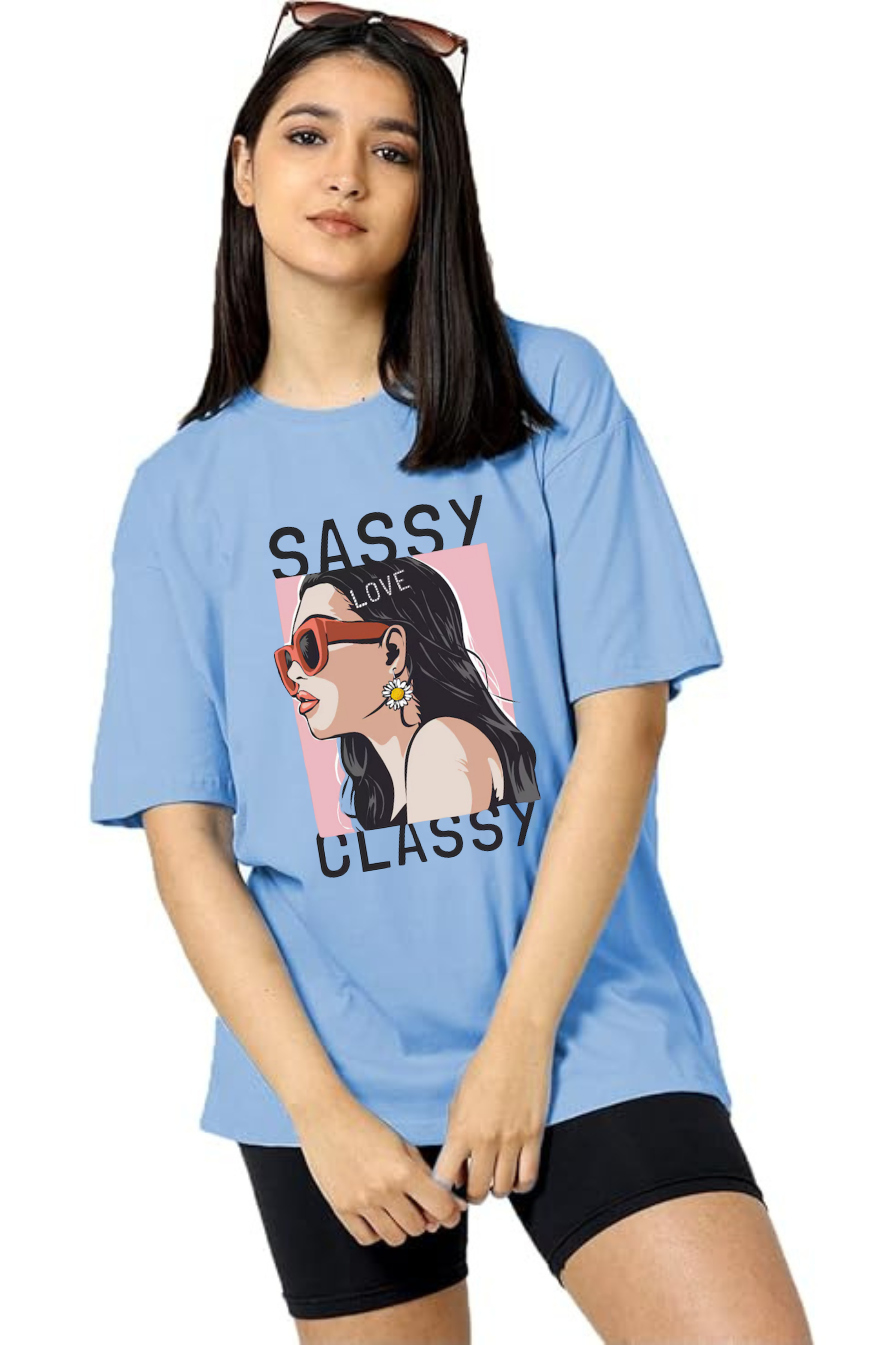 Sassy & Classy Graphic Printed Classic Oversized T-shirt For Women 240GSM]