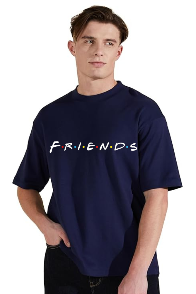 F.R.I.E.N.D.S Graphic Printed Standard Oversized T-shirt for Men [180GSM]