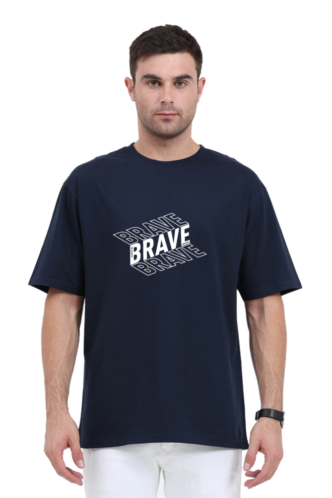 Brave Graphic Printed  Standard Oversized T-shirt for Men [180GSM]