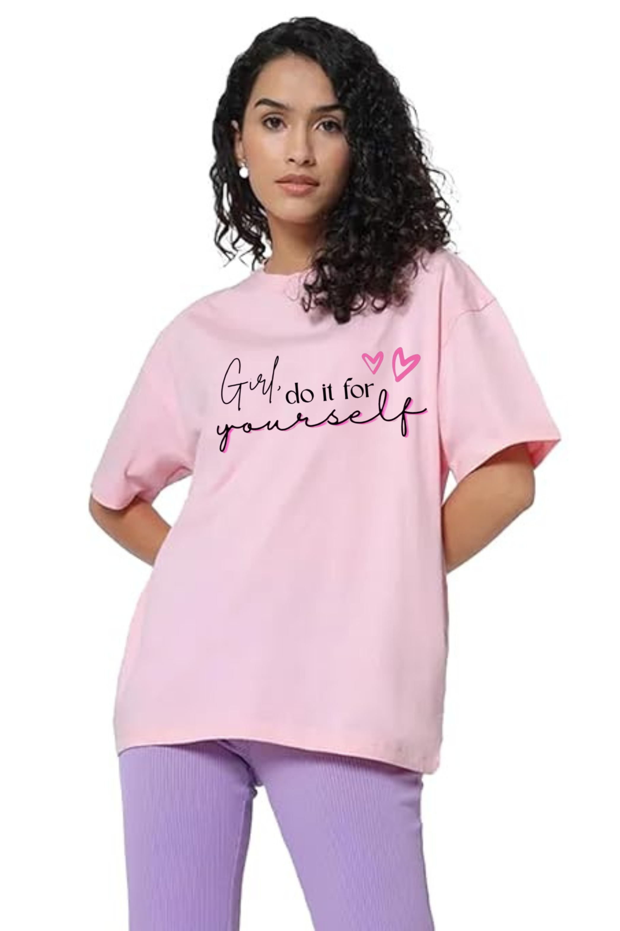 Girl Do It For Yourself Graphic Printed Classic Oversized T-shirt For Women [240GSM]