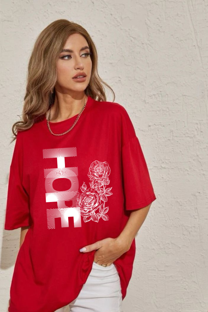 Hope Graphic Printed Classic Oversized T-shirt for Women [240GSM]