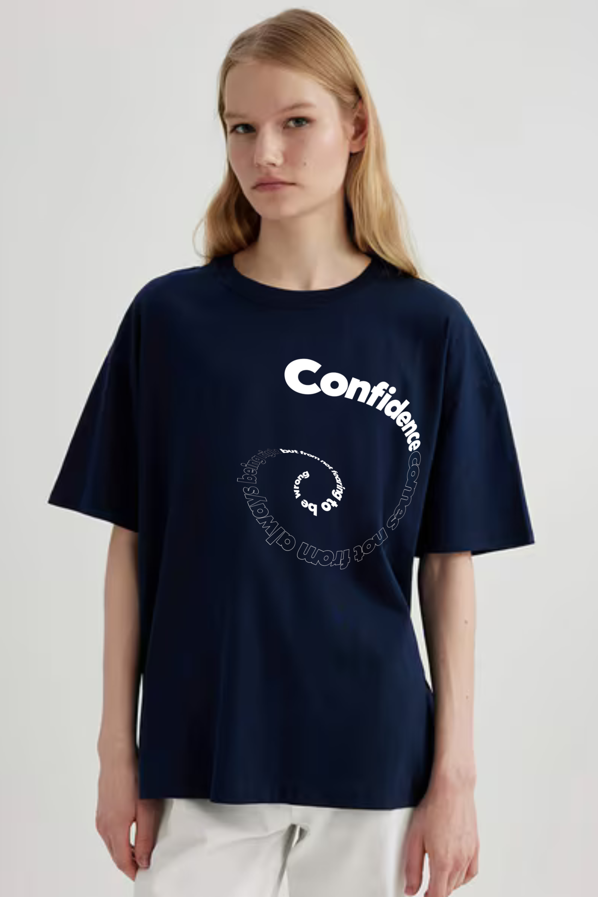 Confidence Graphic Printed Classic Oversized T-shirt For Women 240GSM]