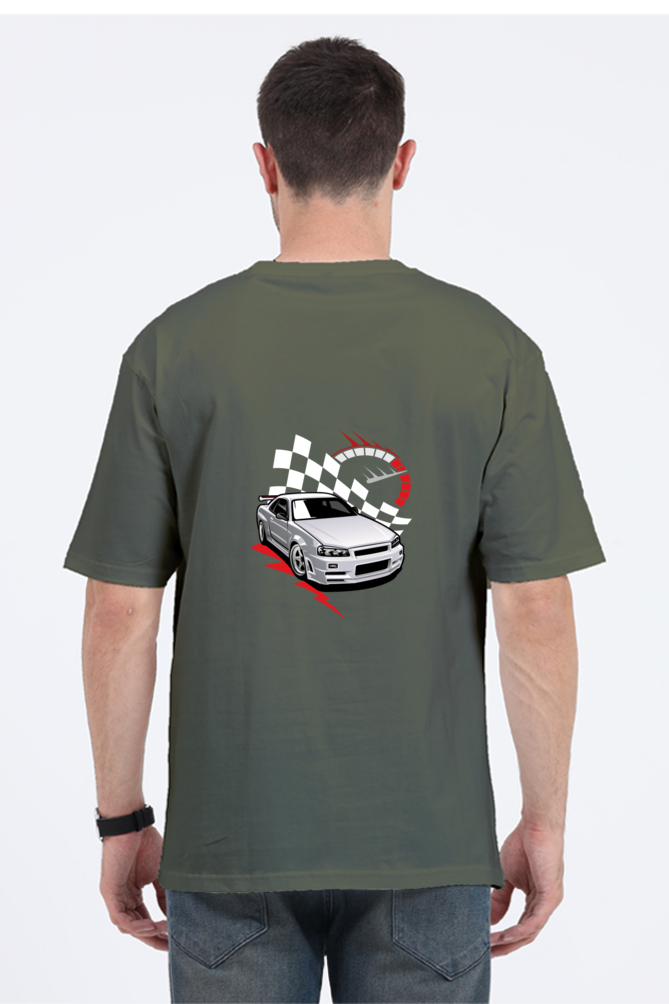 Speed Car Graphic Printed Classic Oversized T-shirt for Men [240gsm]