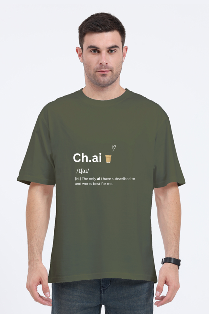 Chai Graphic Printed Classic Oversized T-shirt for Men [240GSM]