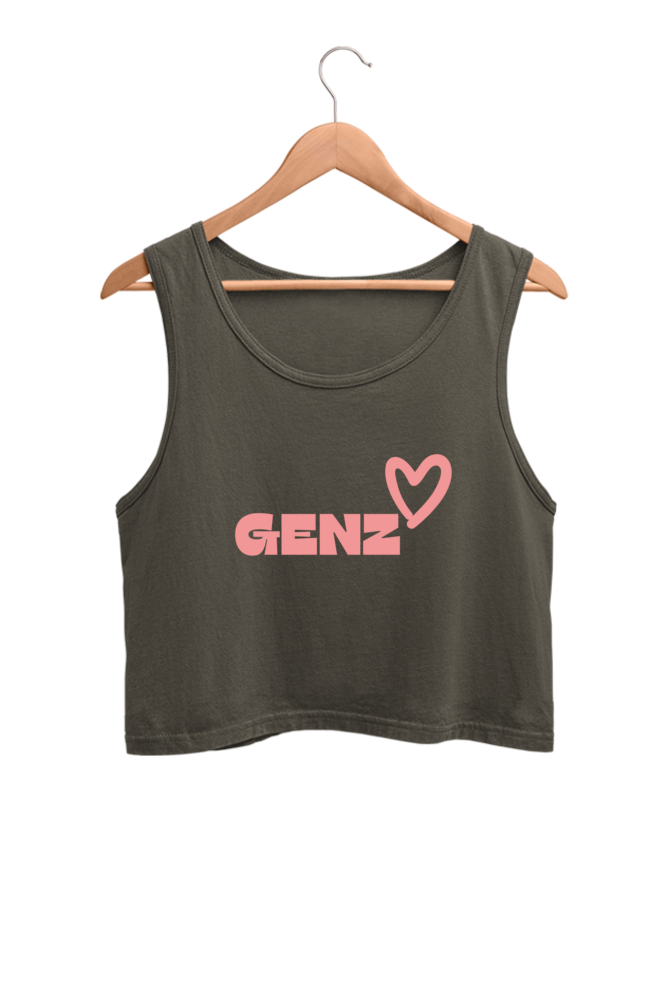 Genz Printed Crop Tank Top For Women
