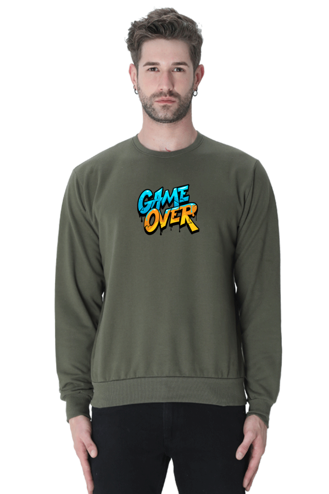 Game Over Graphic Printed Sweatshirt For Men [Light Weighted 300 GSM ]