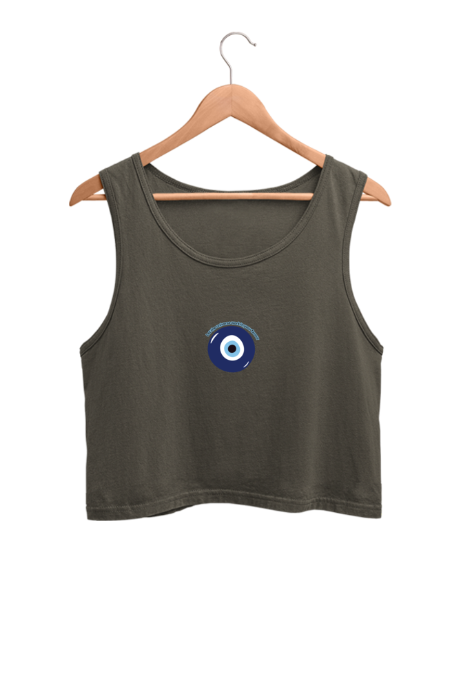 Evil Eye Printed Crop Tank Top For Women