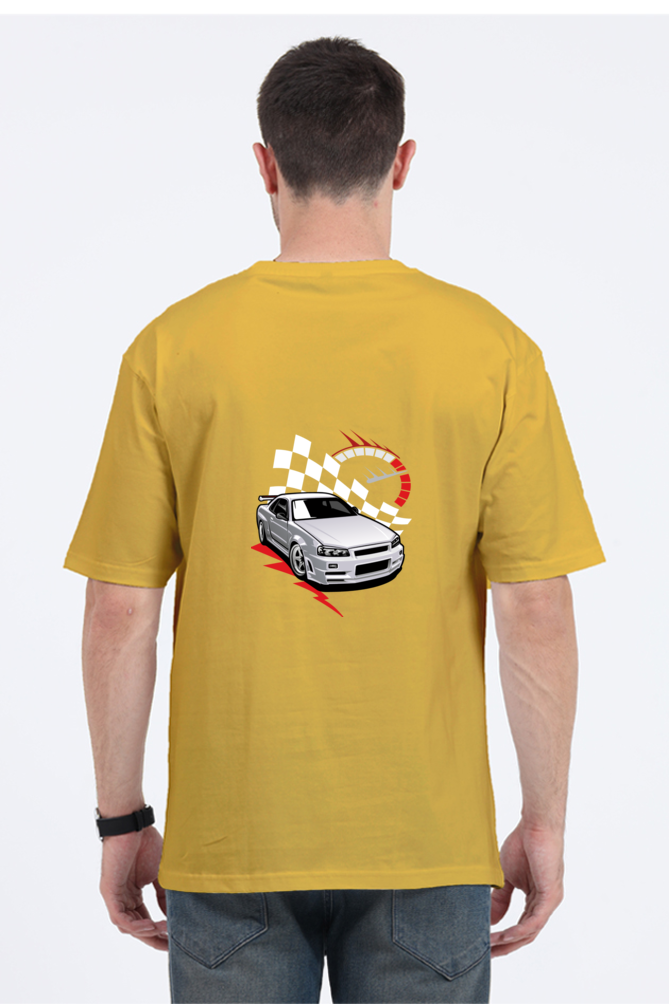 Speed Car Graphic Printed Classic Oversized T-shirt for Men [240gsm]