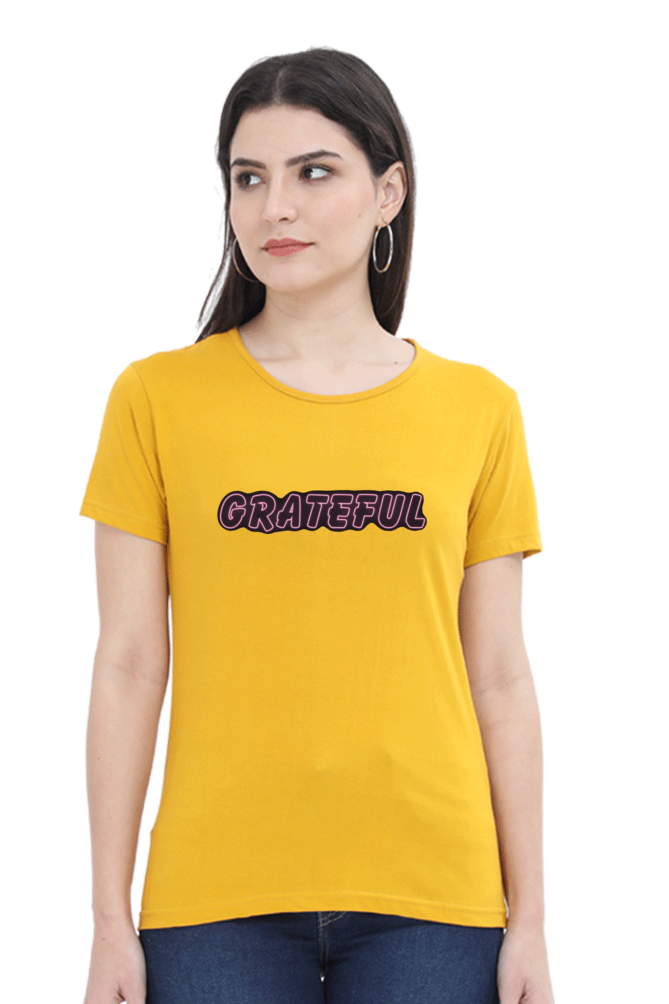 Grateful Printed T-shirt for Women