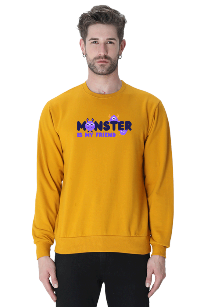 Funny Monster Graphic Printed Sweatshirt For Men [Light Weighted 300 GSM ]