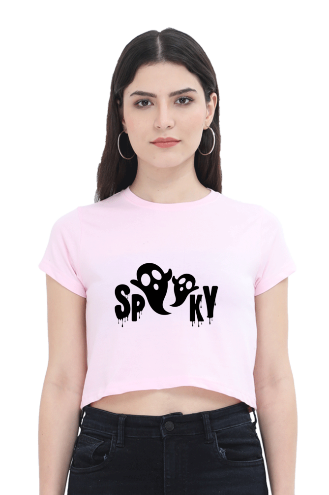 Spooky Printed Crop Top For Women
