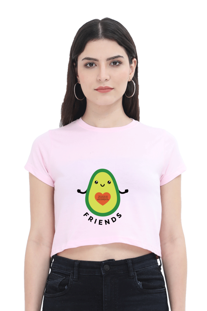 Best Friend Printed Crop Top For Women