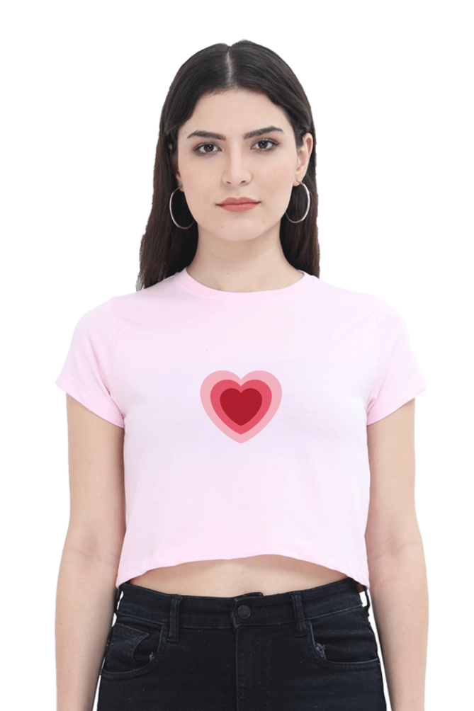 Heart Printed Crop Tops For Women