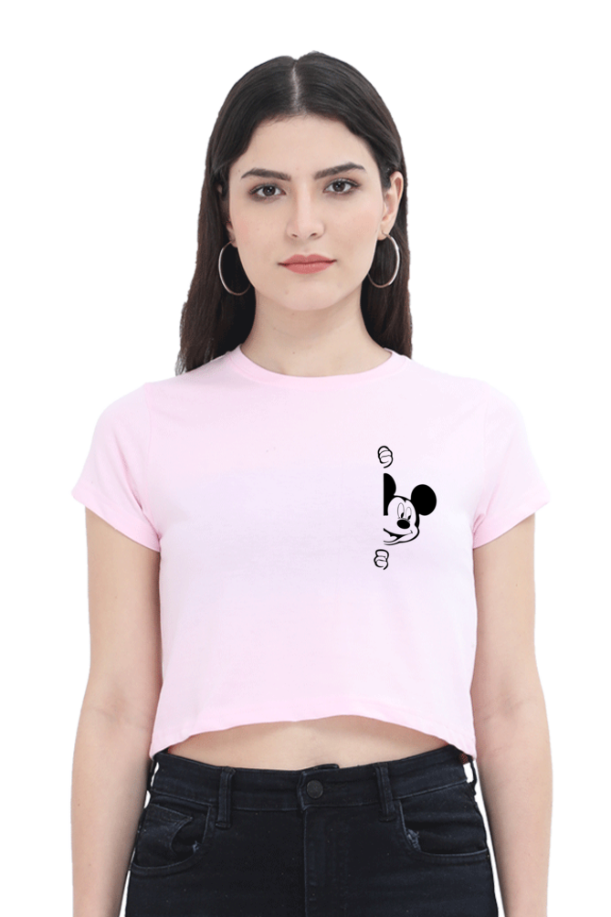 Micky Graphic Printed Crop Top For Women