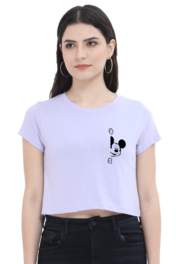 Micky Graphic Printed Crop Top For Women