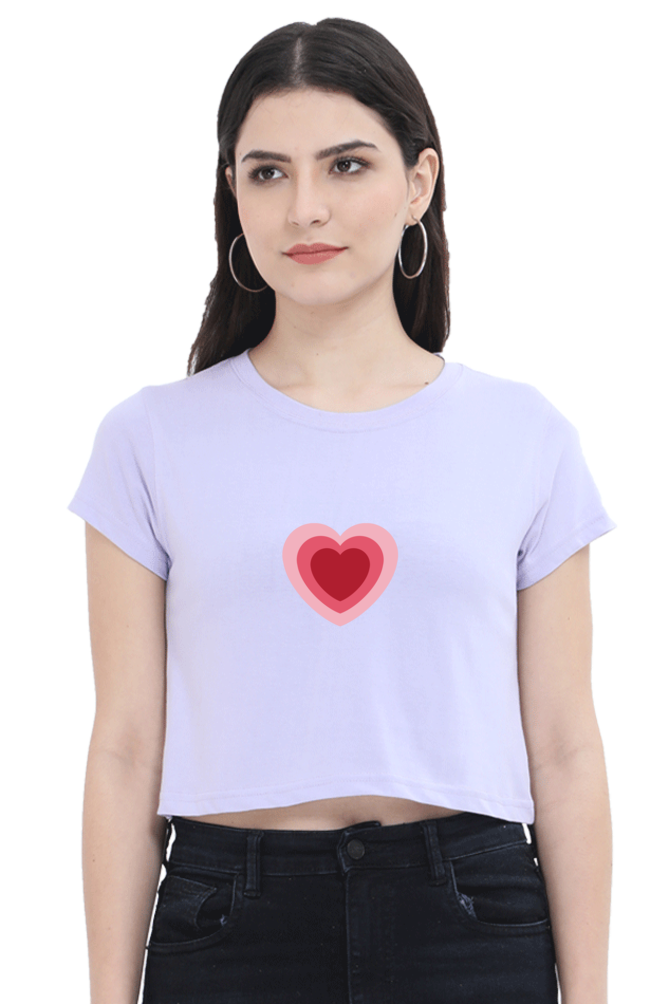 Heart Printed Crop Tops For Women