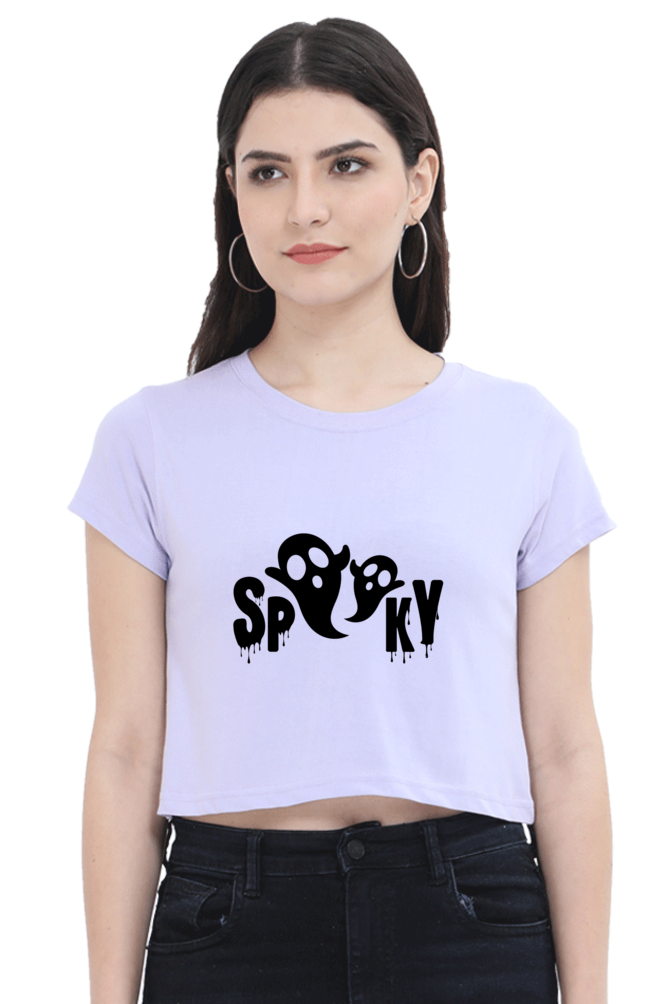 Spooky Printed Crop Top For Women