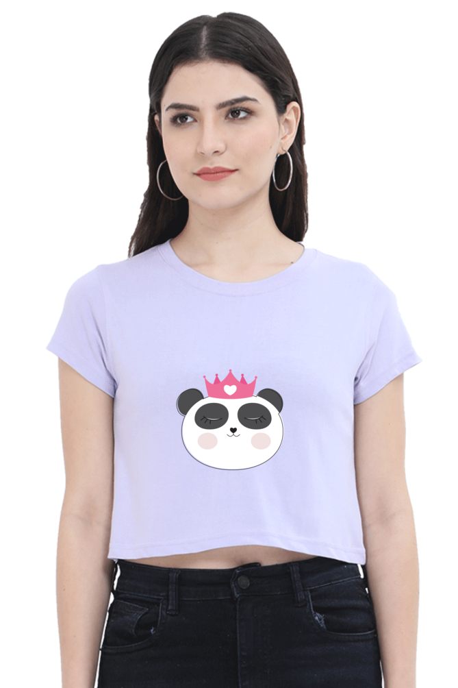 Cute Panda Printed Crop Top For Women
