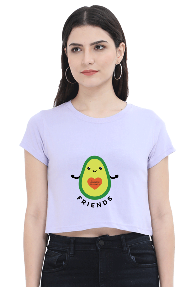 Best Friend Printed Crop Top For Women