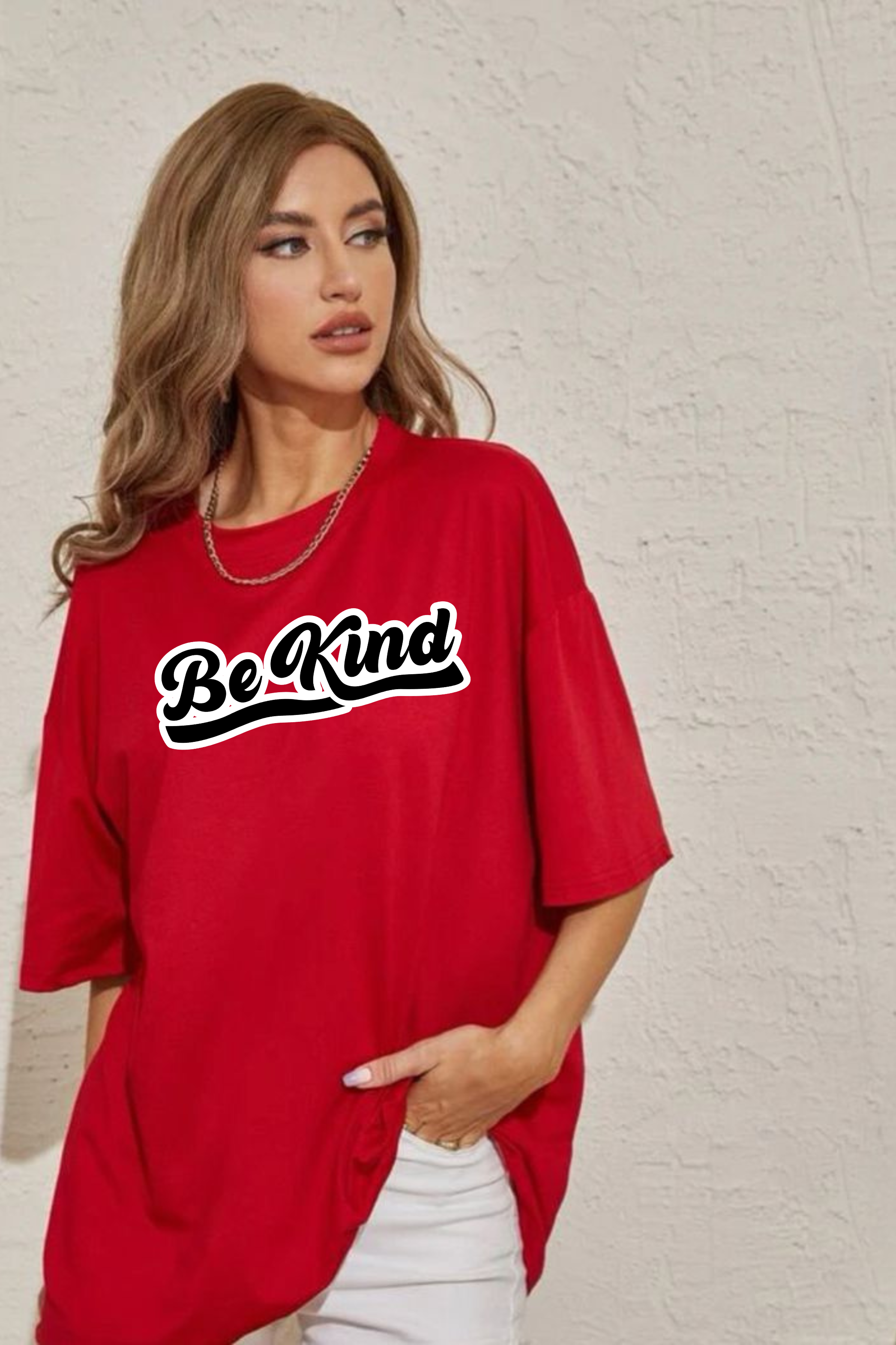 Be Kind Graphic Printed Classic Oversized T-shirt For Women 240GSM]