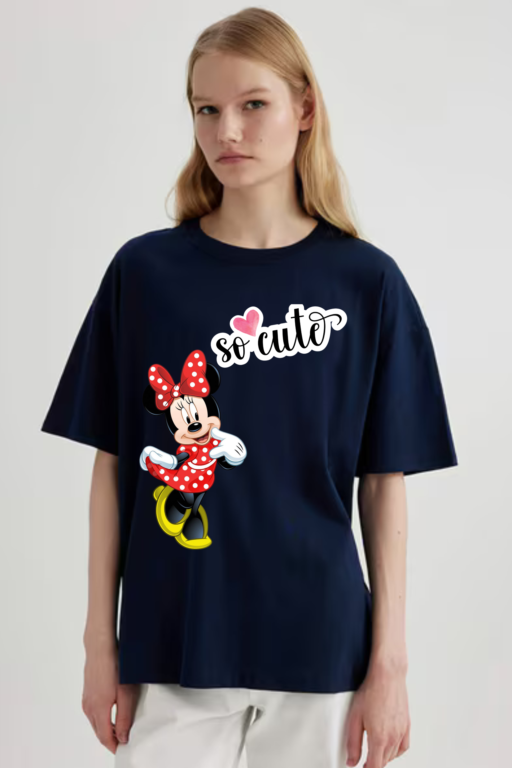 So Cute Mini Graphic Classic Oversized T-shirt for Women [240 GSM]