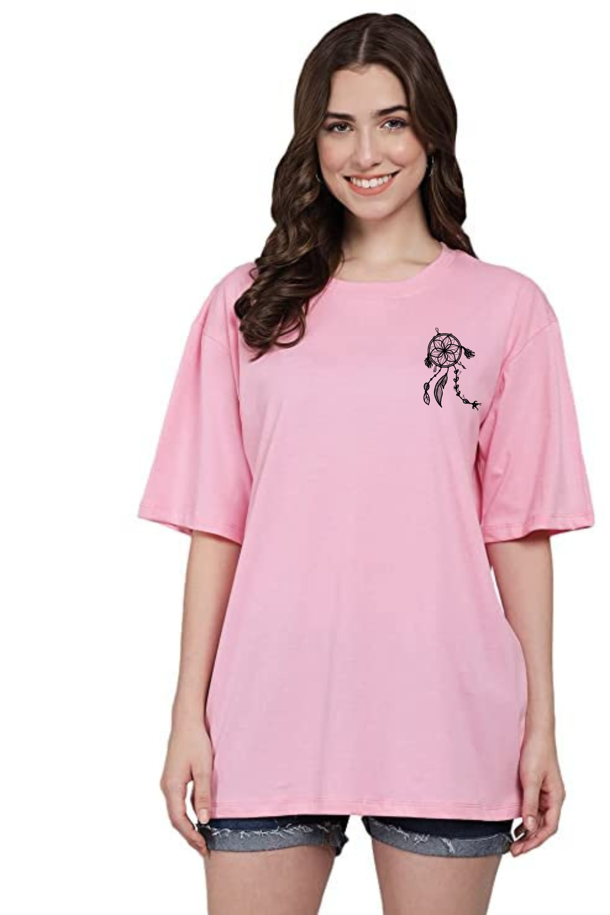 Evil Eye Graphic Printed Classic Oversized T-shirt For Women [240GSM]