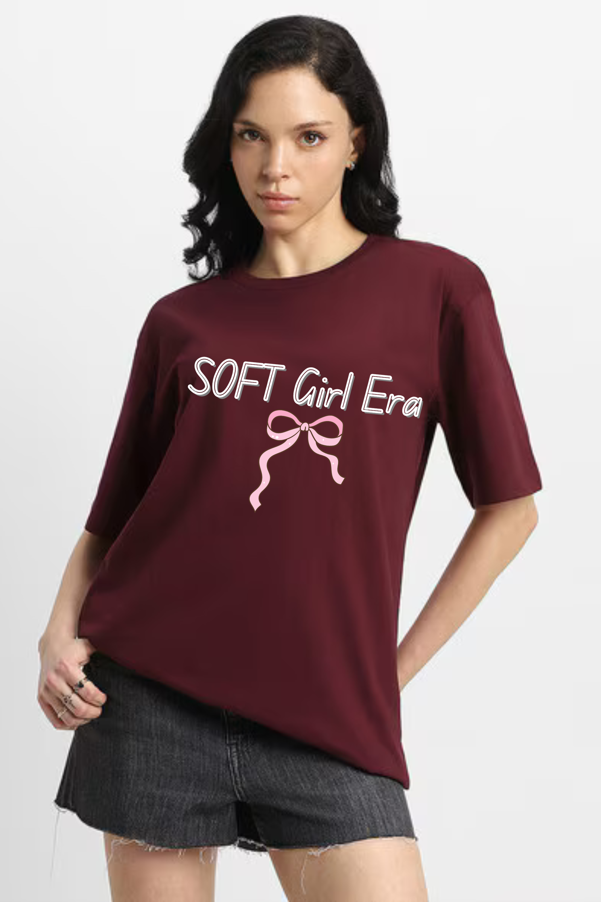 Soft Girl Era Graphic Printed Classic Oversized T-shirt For Women [240GSM]