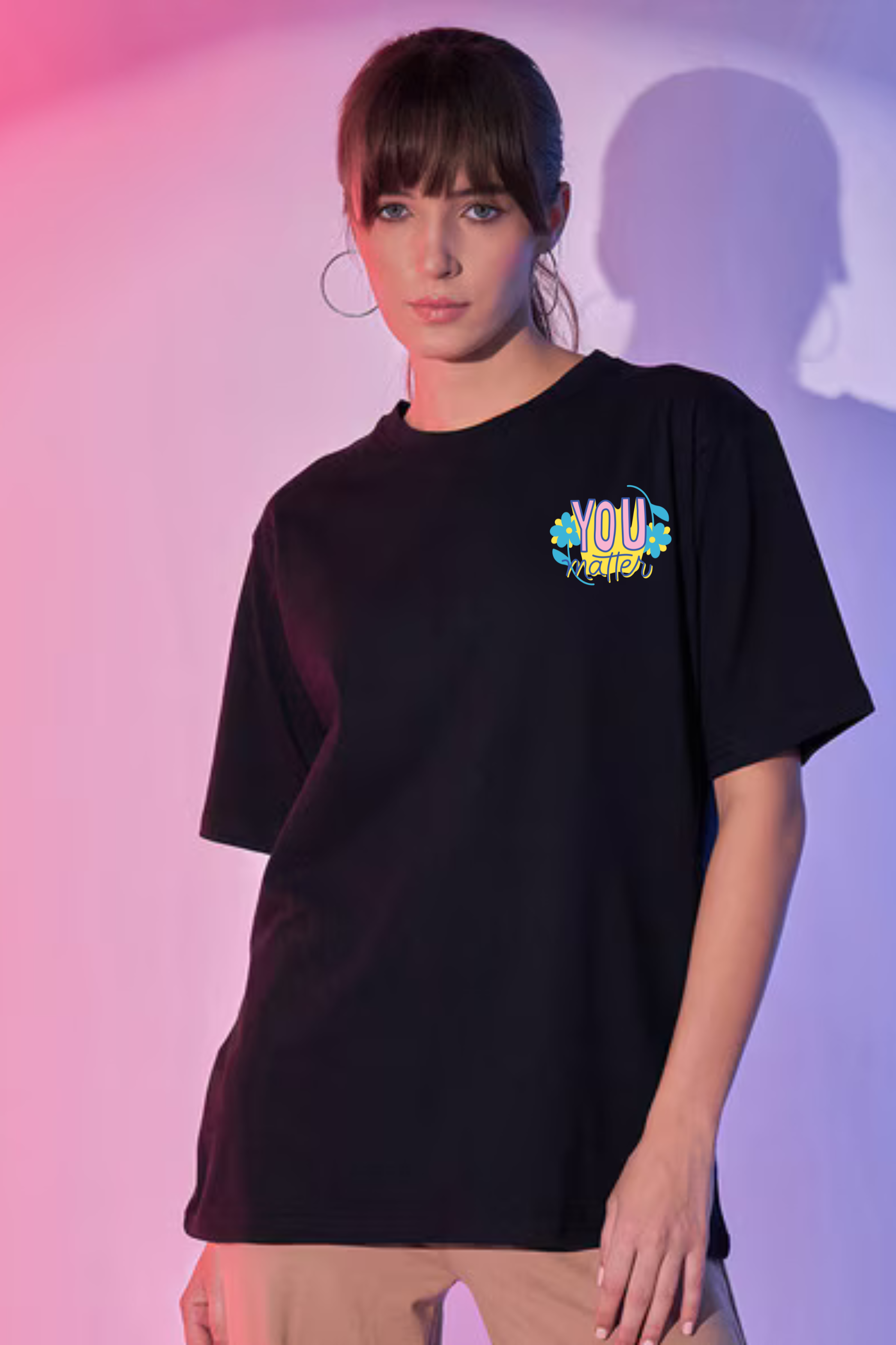 You Matter Graphic Printed Classic Oversized T-shirt For Women [240GSM]