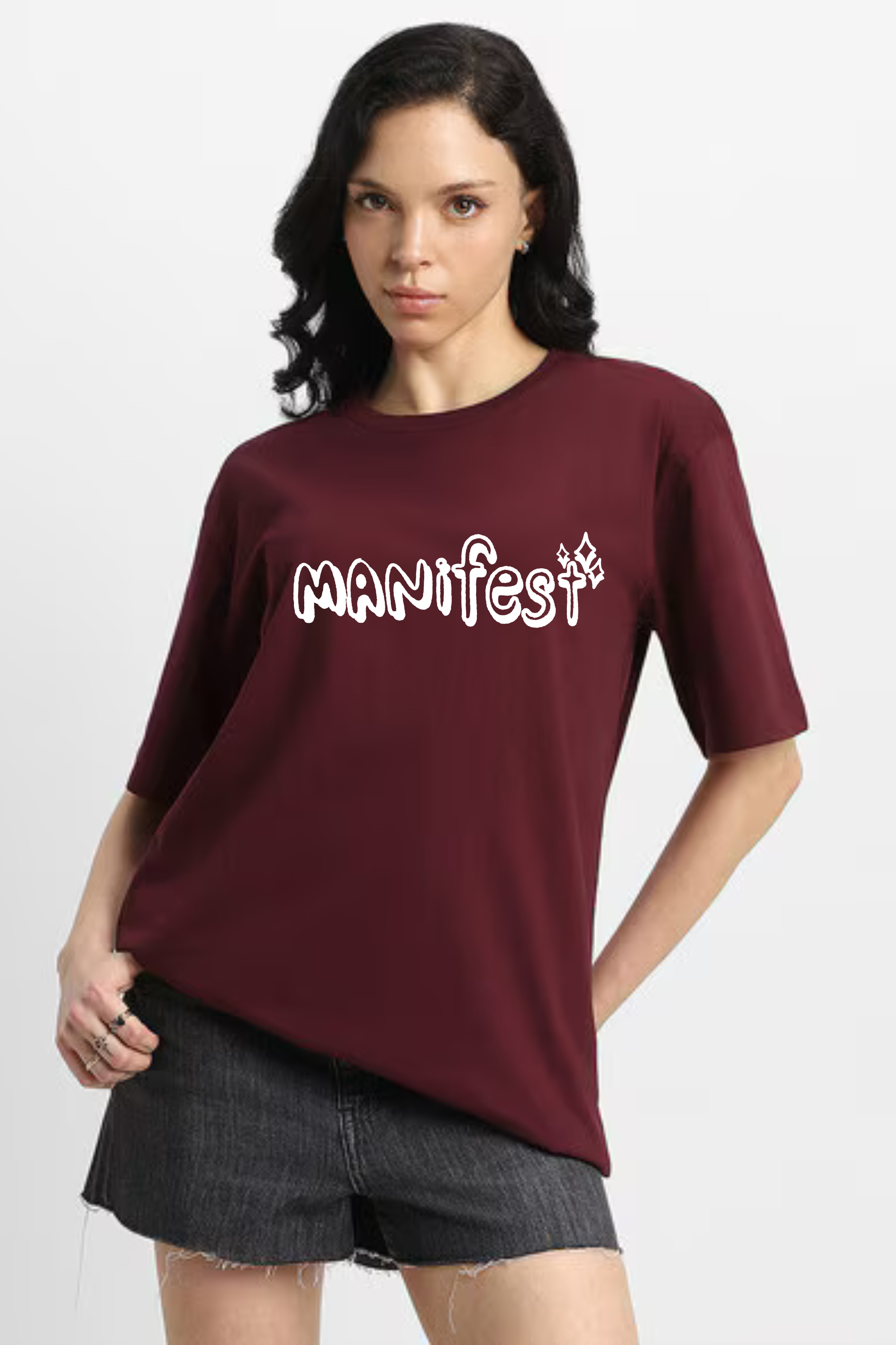 Manifest Graphic Printed Classic Oversized T-shirt For Women [240GSM]