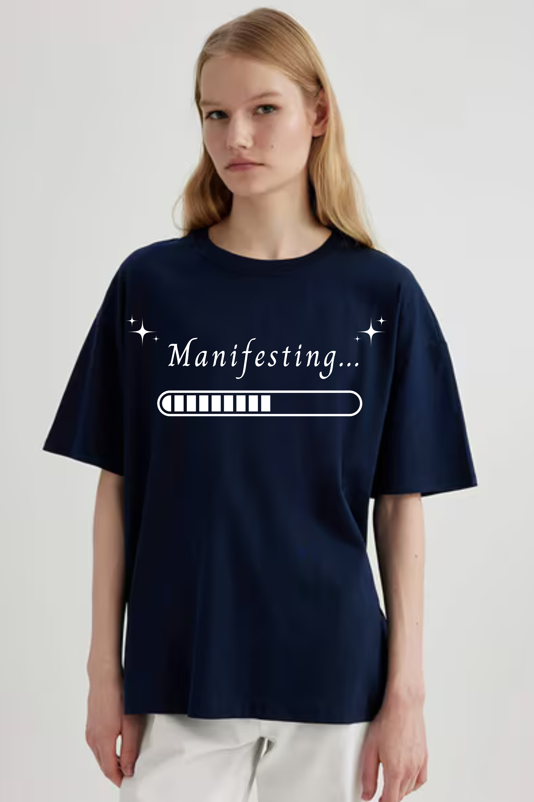 Manifesting Graphic Printed Classic Oversized T-shirt For Women [240GSM]