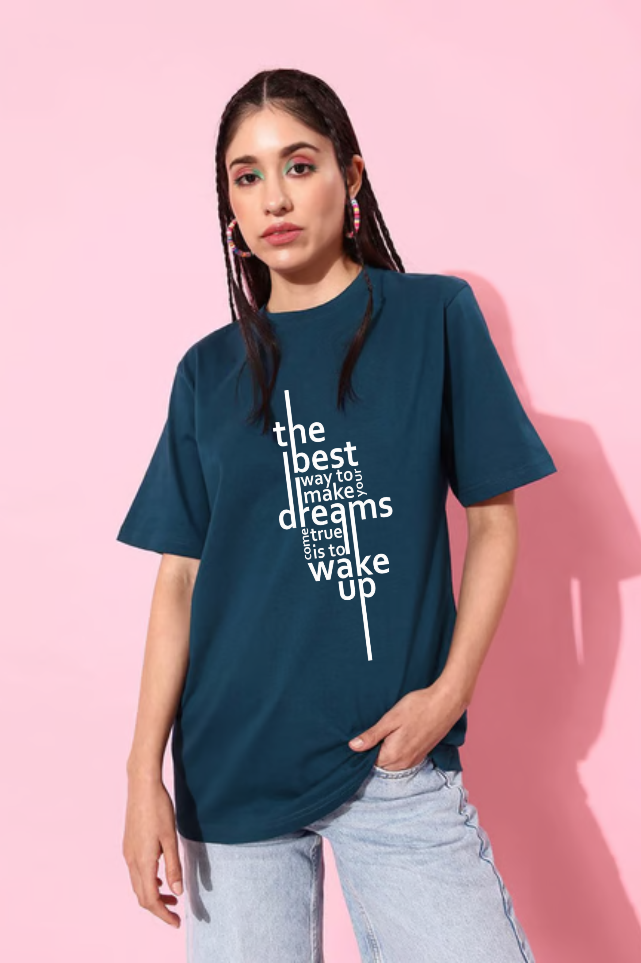 Dream Graphic Printed Classic Oversized T-shirt For Women [240GSM]