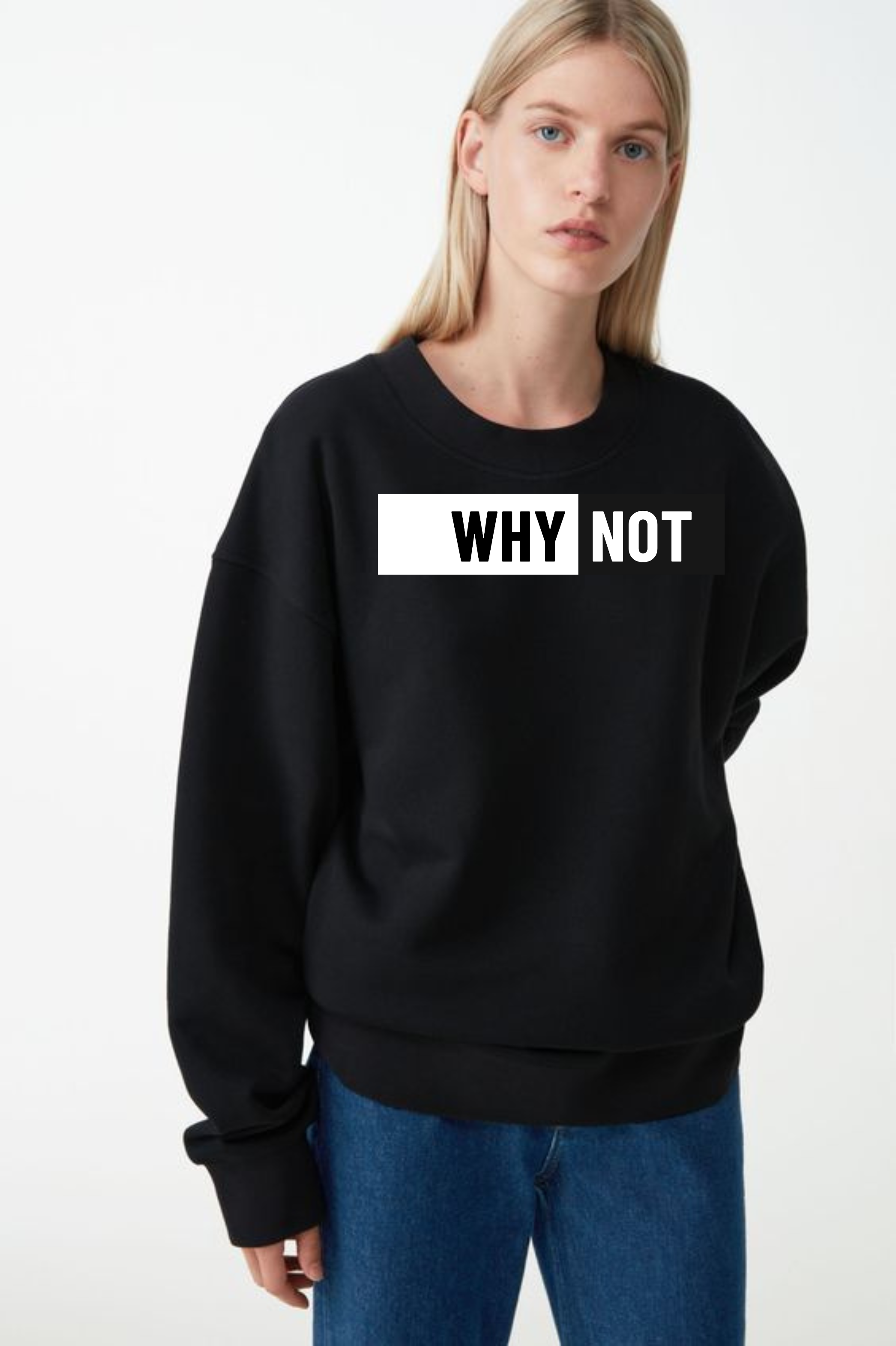 Why Not Oversized Graphic Printed Sweatshirt For Women [ Heavyweight 400 GSM ]